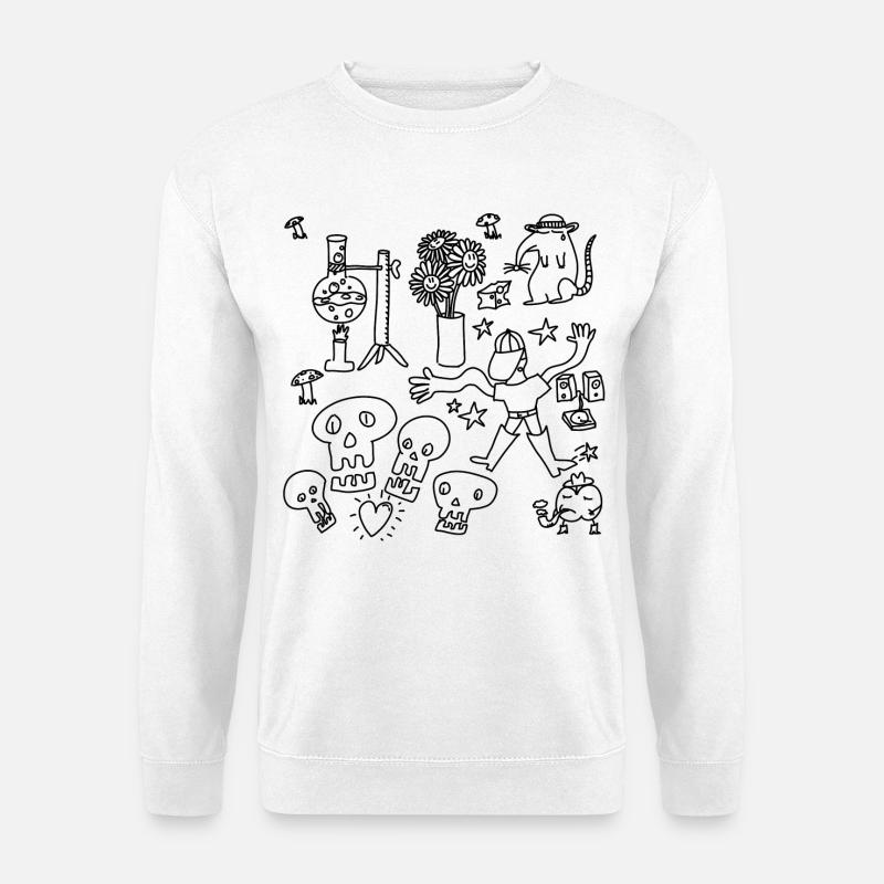 Kritzeln oder nach Hause gehen - Unisex Pullover - Weiß