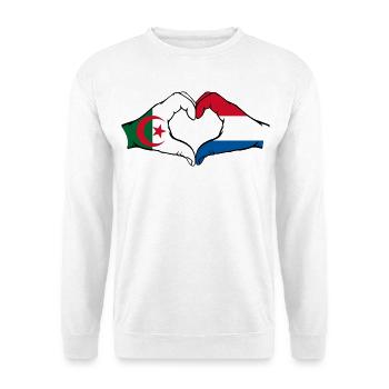 Algeria Holland Flag Hands Heart Shape - Unisex Sweatshirt - white - Front