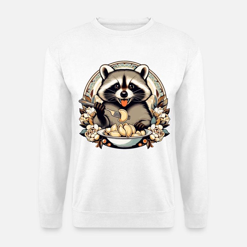 Wareniki Waschbär süß Geschenk - Unisex Pullover - Weiß