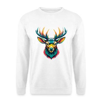 Hirsch Niedlich Kawaii Cartoon Clipart Tier Gesicht - Unisex Pullover - Weiß - Vorne