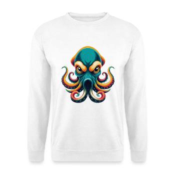 pieuvre mignon kawaii dessin animé clipart visage d’animal - Sweat-shirt Unisexe - blanc - Devant