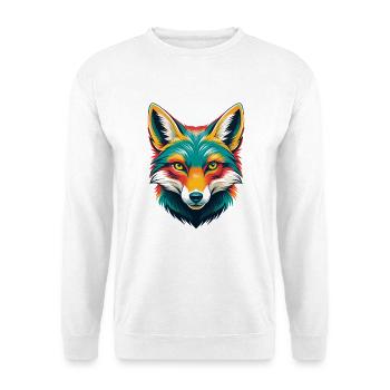 Fox Cute Kawaii Cartoon Clipart Animal Face - Unisex Sweatshirt - white - Front