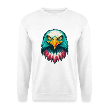 aigle mignon kawaii dessin animé clipart visage d’animal - Sweat-shirt Unisexe - blanc - Devant
