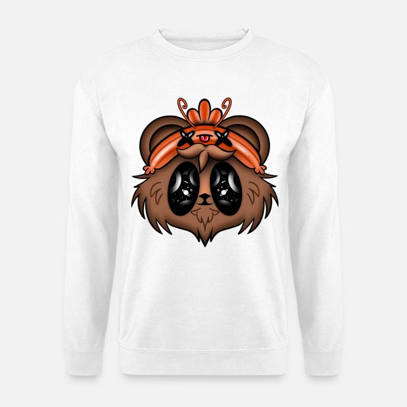 Der Bär mit der Garnelenkappe - Unisex Pullover - Weiß