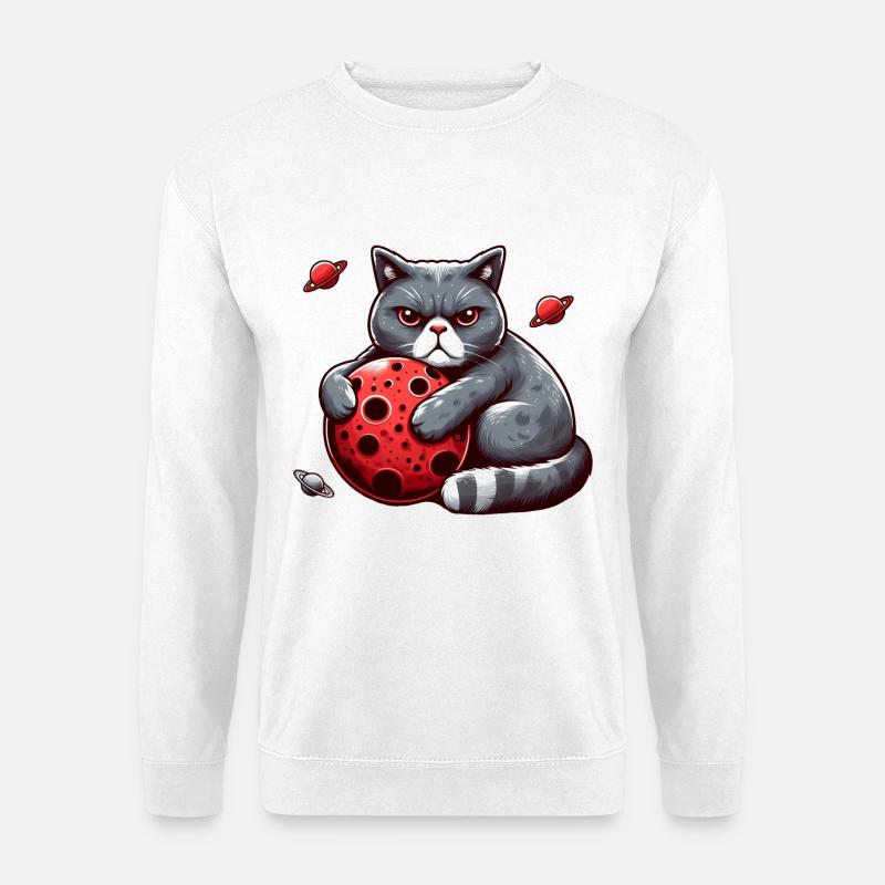 Cat Apocalypse: Grumpy Mood Cat - Unisex Sweatshirt - white