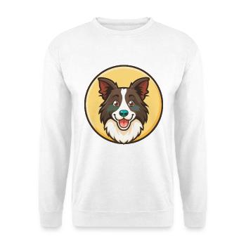 Border Collie Hunderasse Cartoon Kawaii Clipart Haustier - Unisex Pullover - Weiß - Vorne