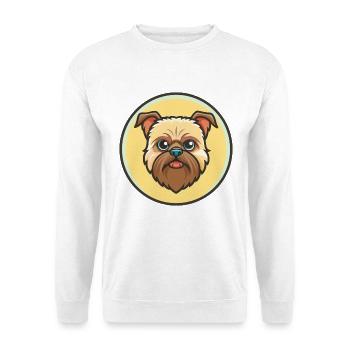 Griffon de Bruxelles Race de chien Dessin animé Kawaii Clipart - Sweat-shirt Unisexe - blanc - Devant
