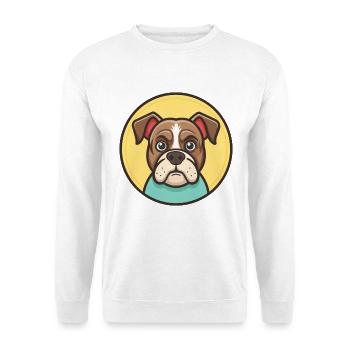 Bulle Boxer Hund Rasse Karikatur Kawaii Clipart Tier - Unisex Pullover - Weiß - Vorne