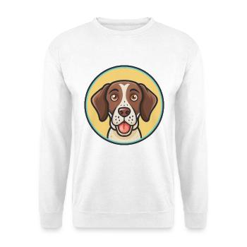 Dessin animé kawaii de la race de chien d'arrêt de Burgos - Sweat-shirt Unisexe - blanc - Devant