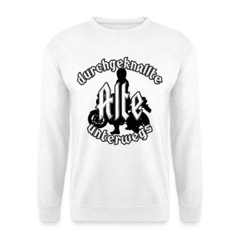 crazy old woman on the road - Unisex Sweatshirt - white - Front