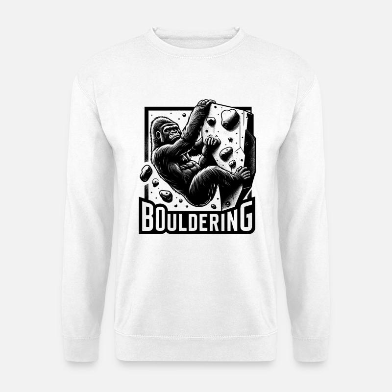Bouldering Gorilla Silverback Cadeau - Sweat-shirt Unisexe - blanc