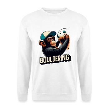 Bouldering Chimpanzee Climbing Gift - Unisex Sweatshirt - white - Front