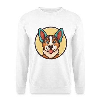 Russischer Harlekin Hund Hunderasse Karikatur Kawaii - Unisex Pullover - Weiß - Vorne