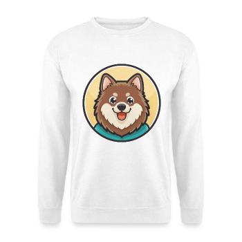 Schwedische Lapphund Hunderasse Cartoon Kawaii Clipart - Unisex Pullover - Weiß - Vorne