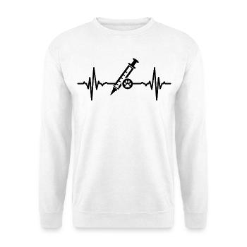 Tiermediziner Spritze Herzlinie - Unisex Pullover - Weiß - Vorne