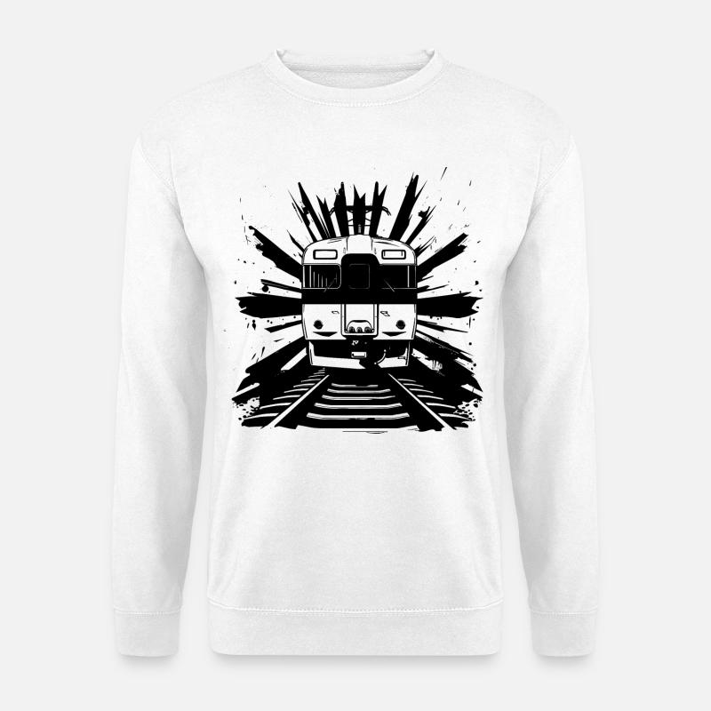 Eisenbahn Skizze - Unisex Pullover - Weiß