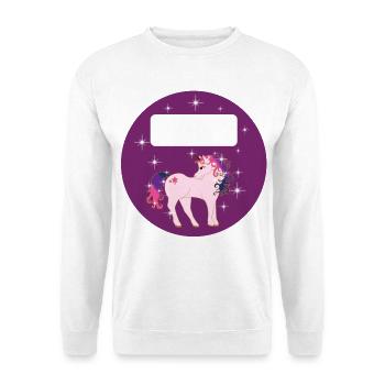 School Decal Round - Fantasy Unicorn - Purple - Unisex Sweatshirt - white - Front