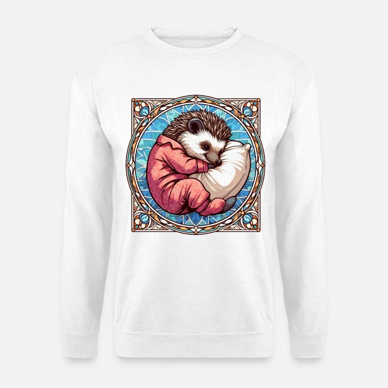 Hedgehog Sleeping Passion Gift - Unisex Sweatshirt - white