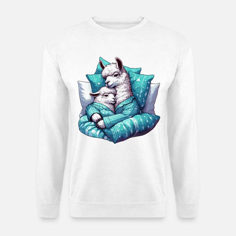 Kuscheln Lama Lamas Geschenk - Unisex Pullover - Weiß