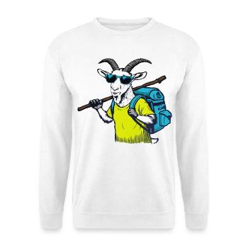 Mountain goat with backpack - Unisex Sweatshirt - white - Front