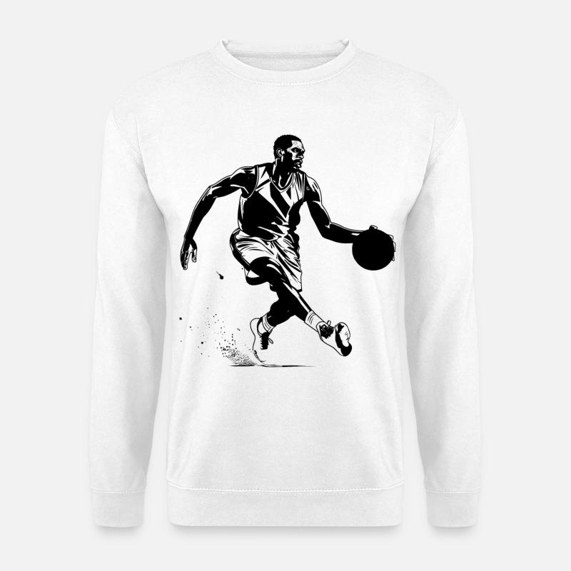 Basketballer Zeichnung - Unisex Pullover - Weiß