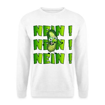 NEIN SAGEN - GURKENSALAT GEWÜRZGURKEN - Unisex Pullover - Weiß - Vorne - Alina (178cm) & Michal (187cm)