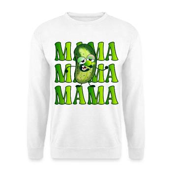 NEUE MAMA MÜDE - SALATGURKEN GURKENSALAT - Unisex Pullover - Weiß - Vorne - Alina (178cm) & Michal (187cm)