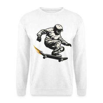 Skateboarder - Unisex Pullover - Weiß - Vorne