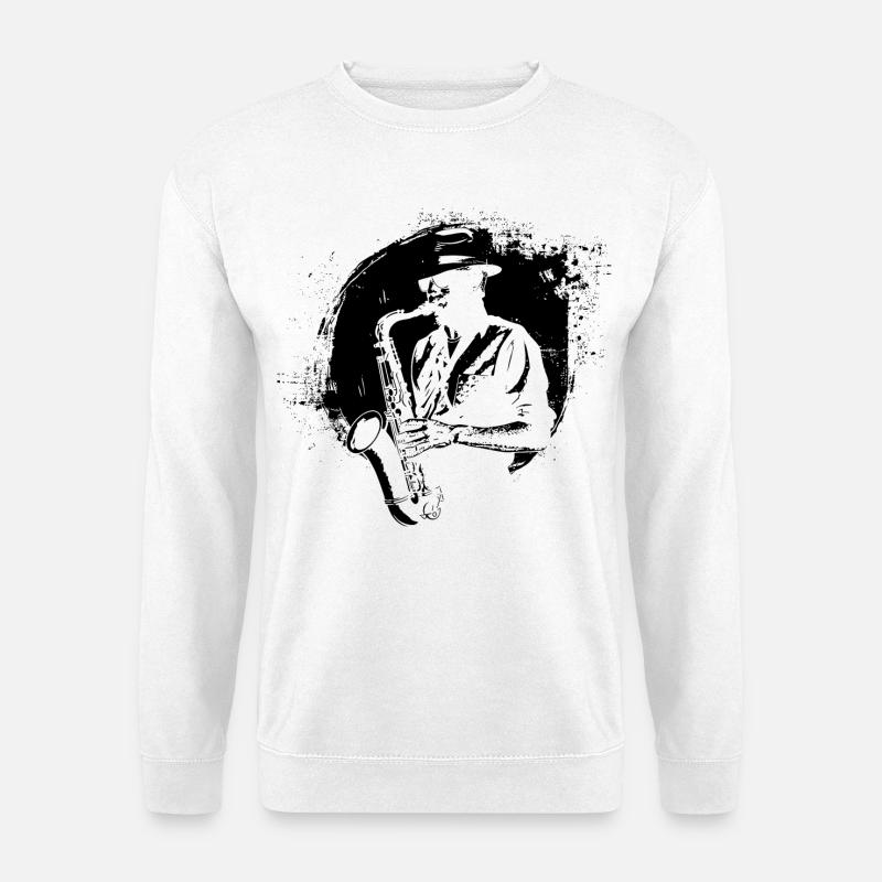 Saxophonist - Unisex Pullover - Weiß
