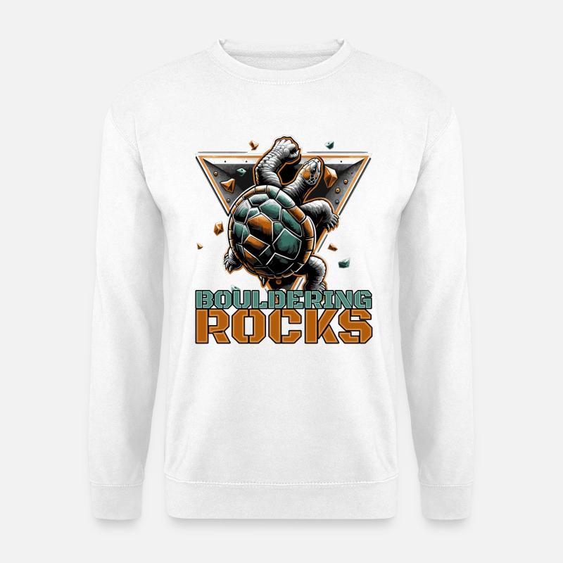 Bouldern Rocks Schildkröte Klettern Geschenk - Unisex Pullover - Weiß