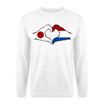 Japan Holland Hands Heart Shape - Unisex Sweatshirt - white - Front