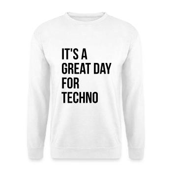 Techno - Unisex Pullover - Weiß - Vorne