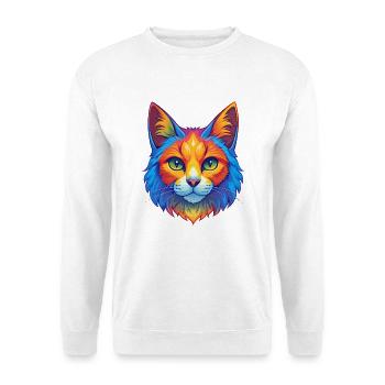 Chat turc de Van, dessin animé kawaii, animal de compagnie - Sweat-shirt Unisexe - blanc - Devant