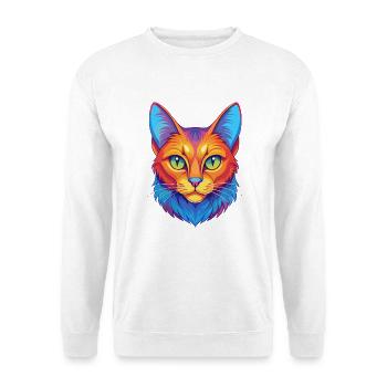Chat Somali Shorthair Race Dessin animé Kawaii Animal P - Sweat-shirt Unisexe - blanc - Devant