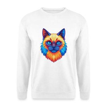 Birma Heilige Katze Rasse Karikatur Kawaii Tier Haustier - Unisex Pullover - Weiß - Vorne