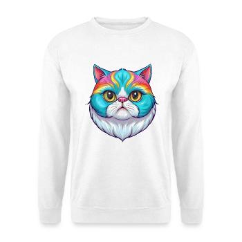 Exotische Kurzhaarkatze Rasse Cartoon Kawaii Tier P - Unisex Pullover - Weiß - Vorne