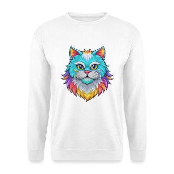 Persische Katze Rasse Karikatur Kawaii Tier Haustier - Unisex Pullover - Weiß - Vorne
