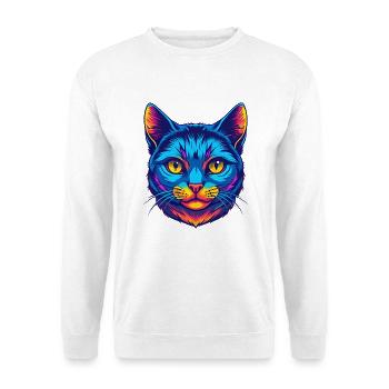 European Shorthair Cat Breed Cartoon Kawaii Animal - Unisex Sweatshirt - white - Front