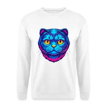 Chat Scottish Fold de race dessin animé kawaii animal de compagnie - Sweat-shirt Unisexe - blanc - Devant