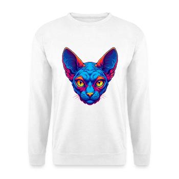 Red Devon Rex Cat Breed Cartoon Kawaii Animal Pet - Unisex Sweatshirt - white - Front