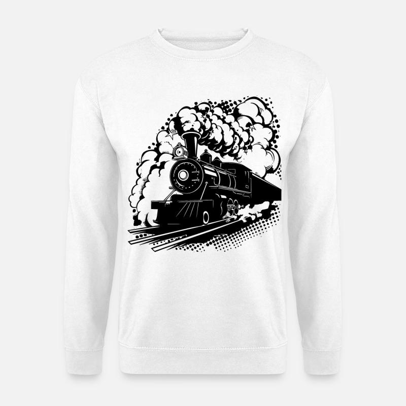 Eisenbahn Grafik - Unisex Pullover - Weiß