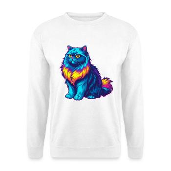 Weiße Langhaar Persische Katzenrasse Karikatur Kawaii An - Unisex Pullover - Weiß - Vorne