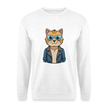 Schottische Falte Kurzhaar Lustige Cartoon Kawaii Jacke - Unisex Pullover - Weiß - Vorne