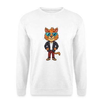 Havana Brown Drôle Dessin Animé Kawaii Veste Lunettes de soleil - Sweat-shirt Unisexe - blanc - Devant
