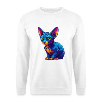 Cornouailles Rex Chat Race Dessin animé Kawaii Animal Pet - Sweat-shirt Unisexe - blanc - Devant