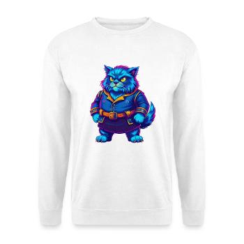 Highlander Katzenrasse Cartoon Kawaii Tier Haustier - Unisex Pullover - Weiß - Vorne