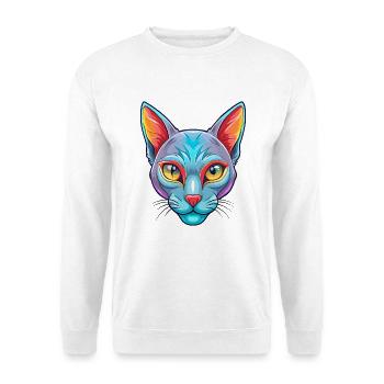 Korat Katze Rasse Cartoon Kawaii Tier Haustier - Unisex Pullover - Weiß - Vorne