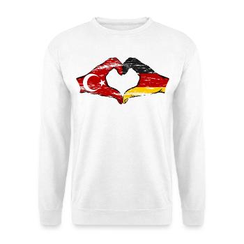 Turkey Germany Hands Heart Shape Used - Unisex Sweatshirt - white - Front