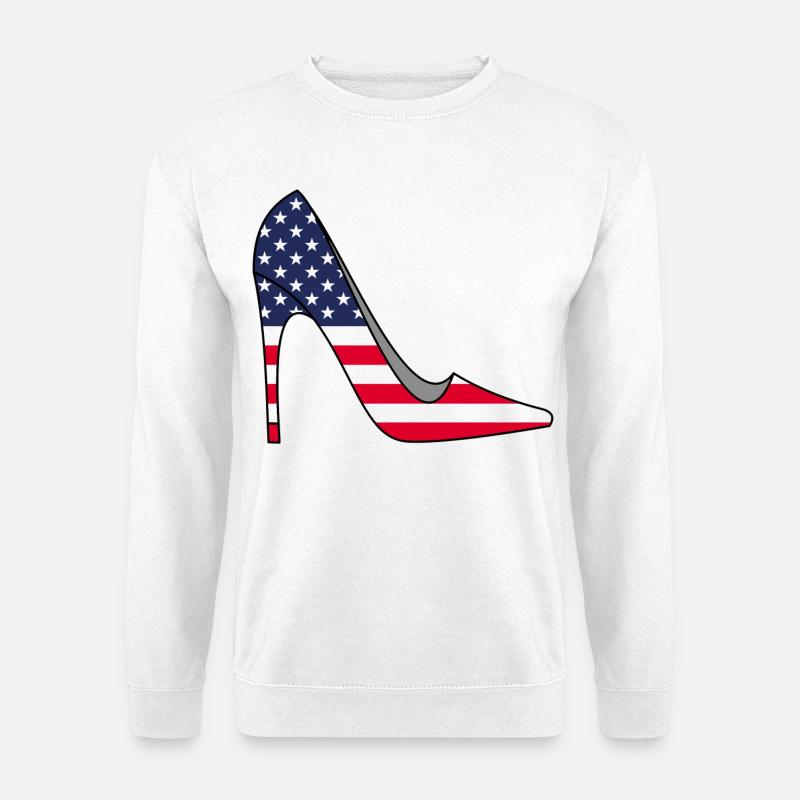 Damenschuhe und Amerika - Unisex Pullover - Weiß