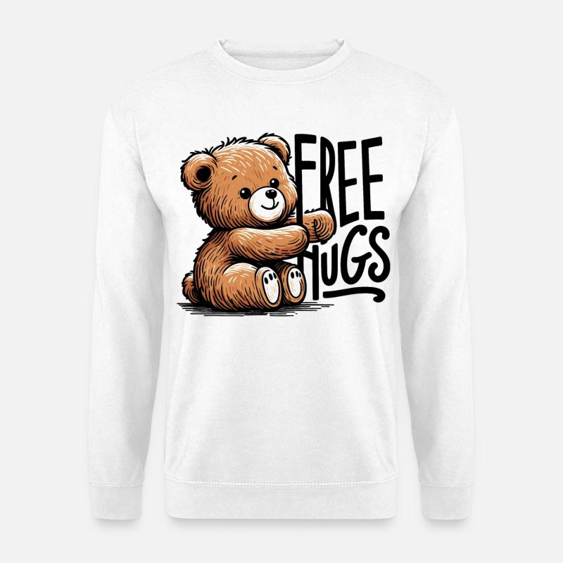 Teddy Gratis Umarmungen Geschenk - Unisex Pullover - Weiß